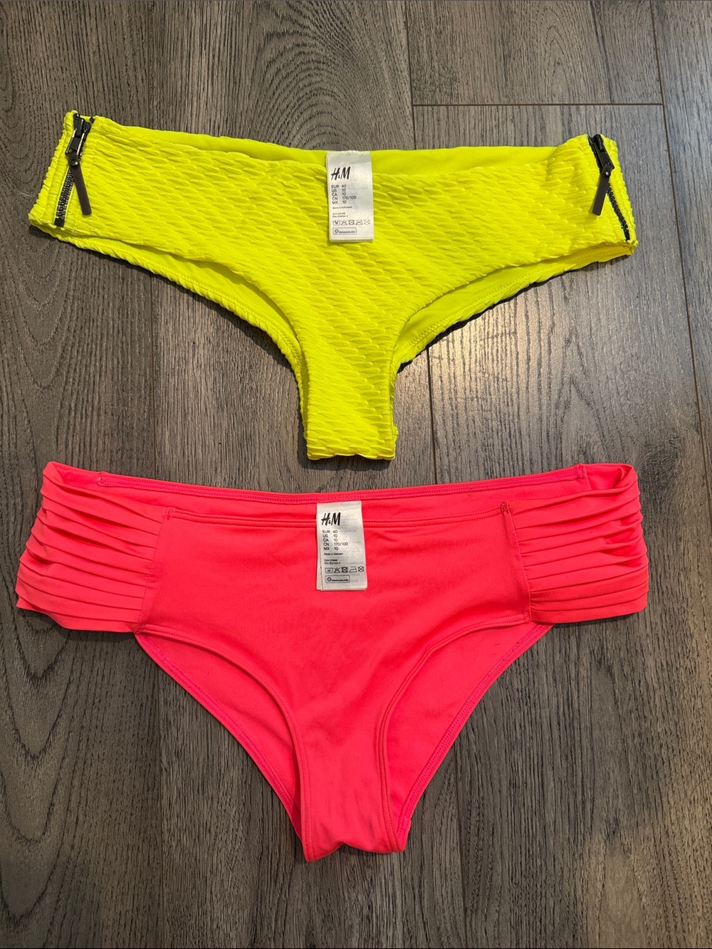 H&M Neon Yellow and Hot Pink Swim Bottoms - 2 Pack